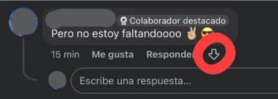 Nueva función de la flecha hacia abajo en Facebook