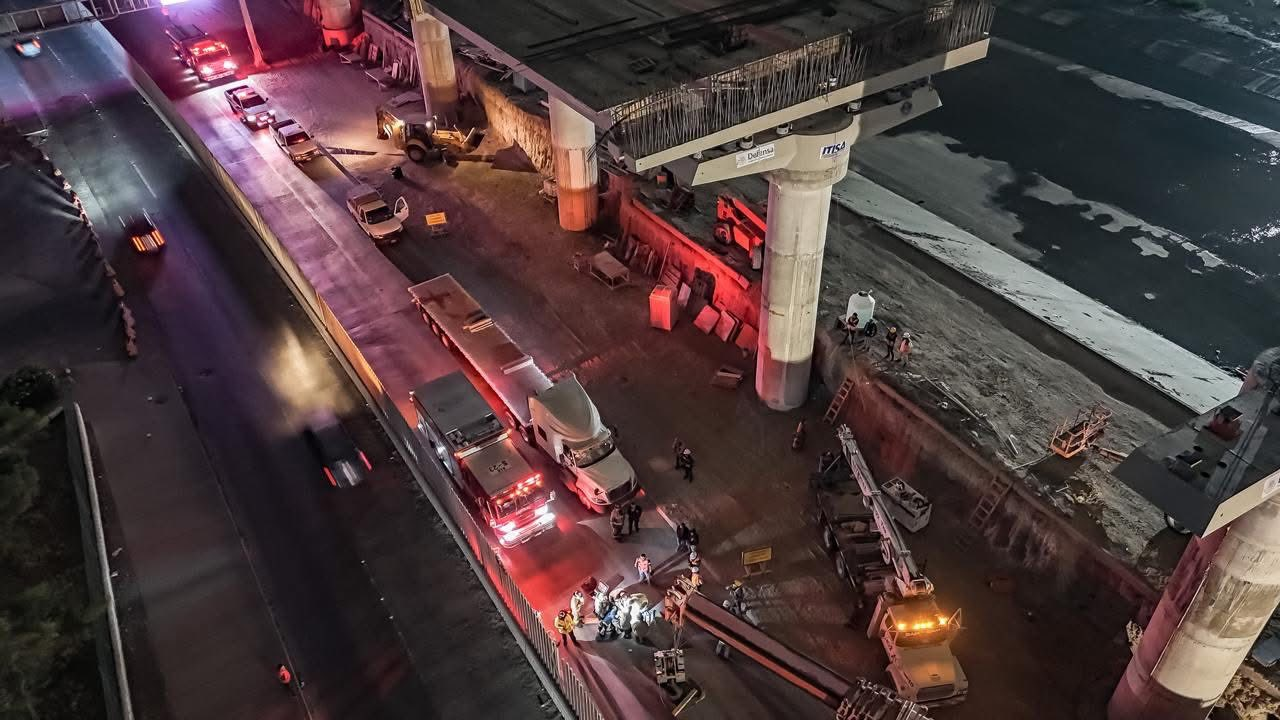 Accidente en obra del Viaducto Elevado en Tijuana deja dos trabajadores lesionados