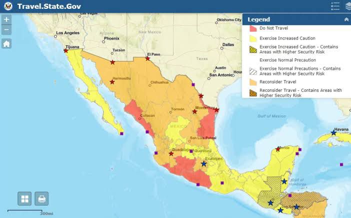 EE. UU. actualiza alerta de viajes a méxico: 6 estados en nivel rojo