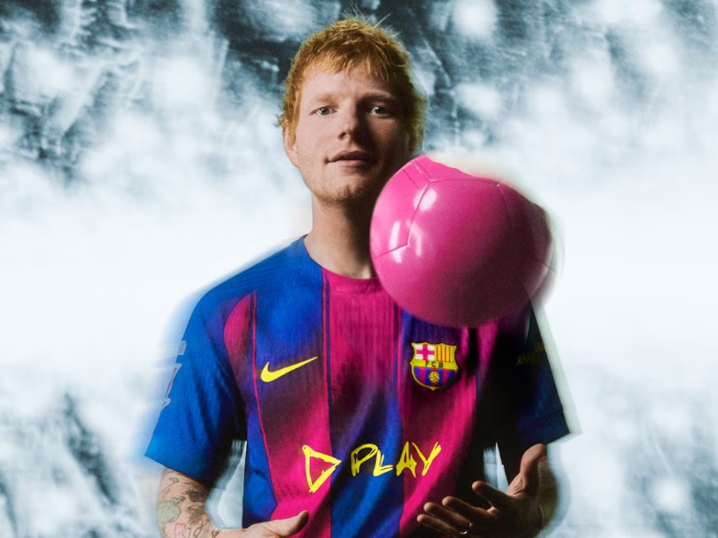 Spotify y FC Barcelona sorprenden: Ed Sheeran protagoniza la camiseta blaugrana