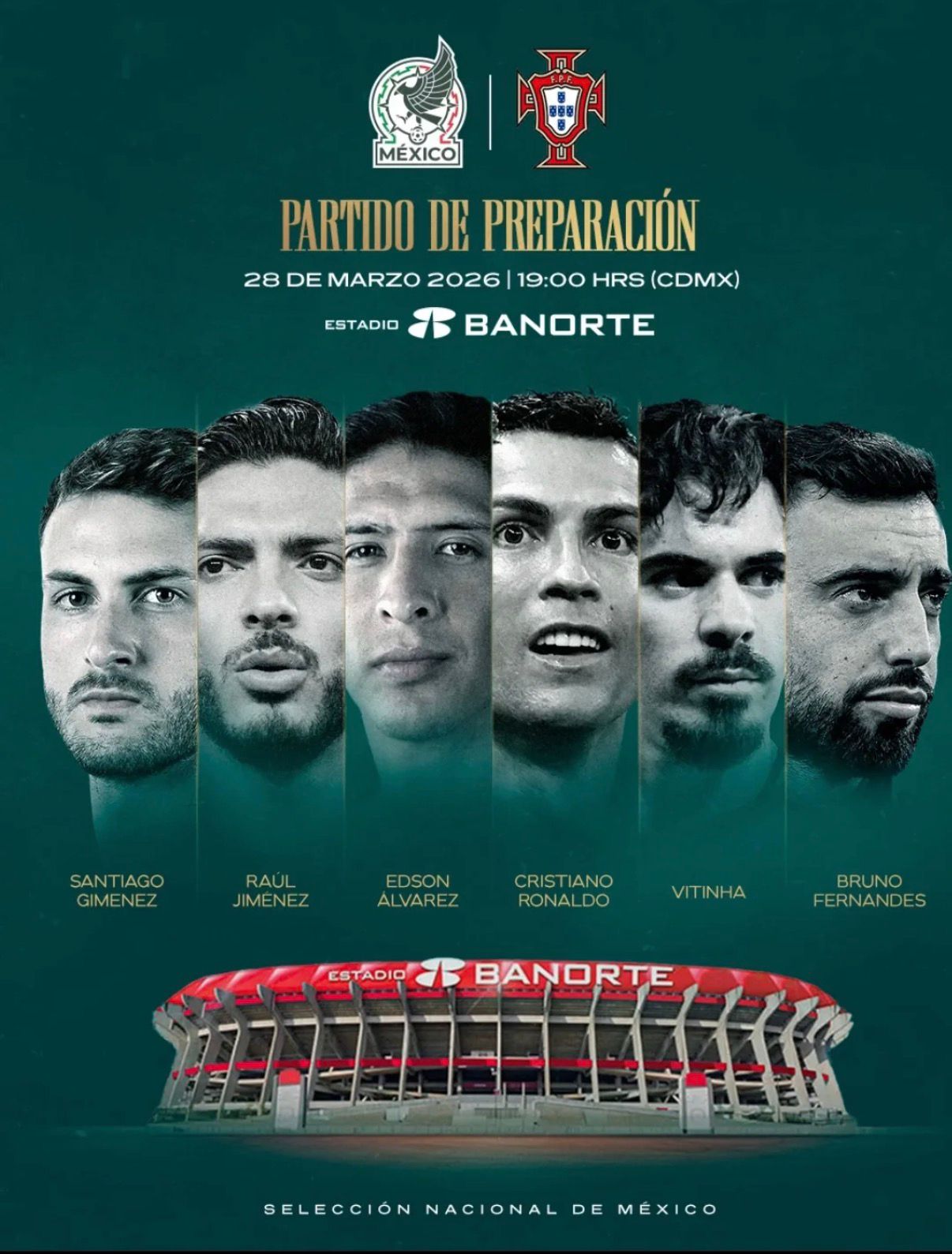 Cr7 viene al estadio azteca en un duelo histórico ante portugal