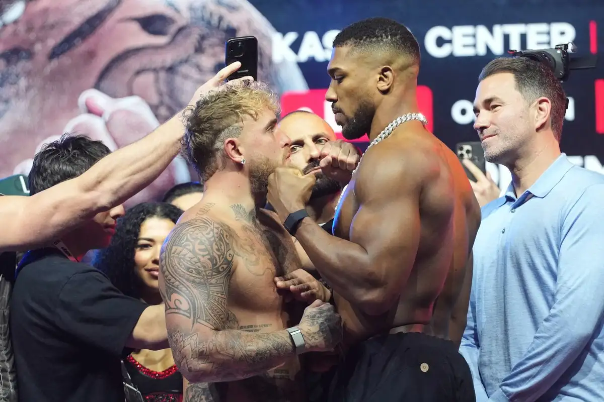 Anthony Joshua llega con 30 libras de ventaja sobre Jake Paul al pesaje de su pelea millonaria en Miami