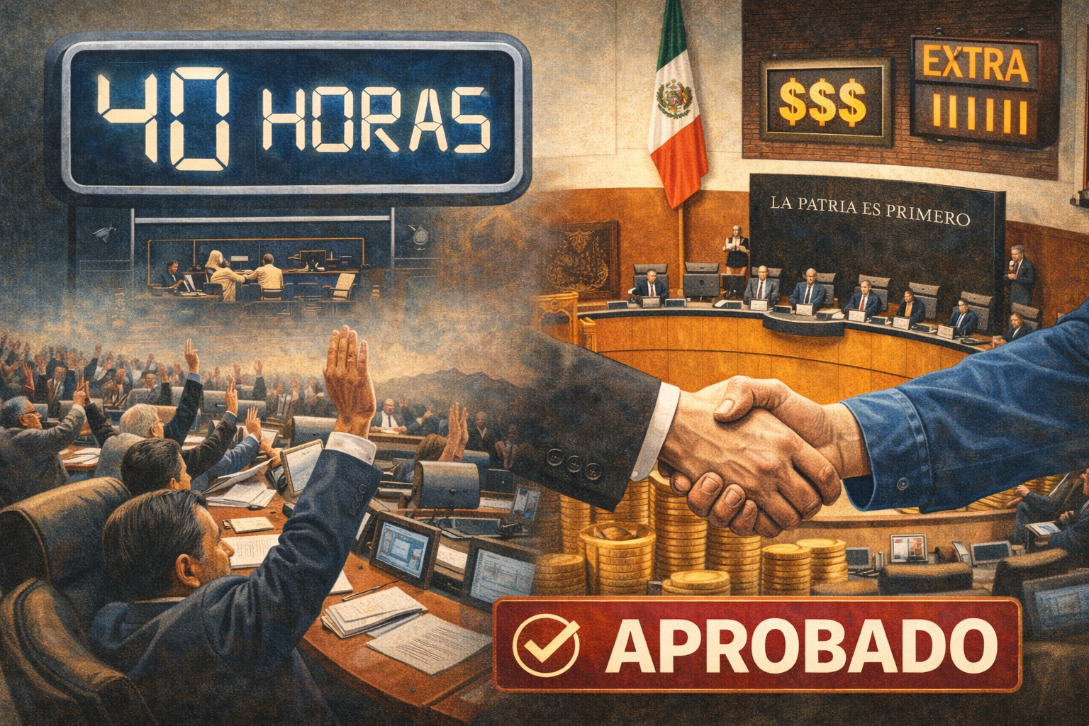 Senado aprueba reforma hacia jornada laboral de 40 horas con cambios en el pago de horas extra