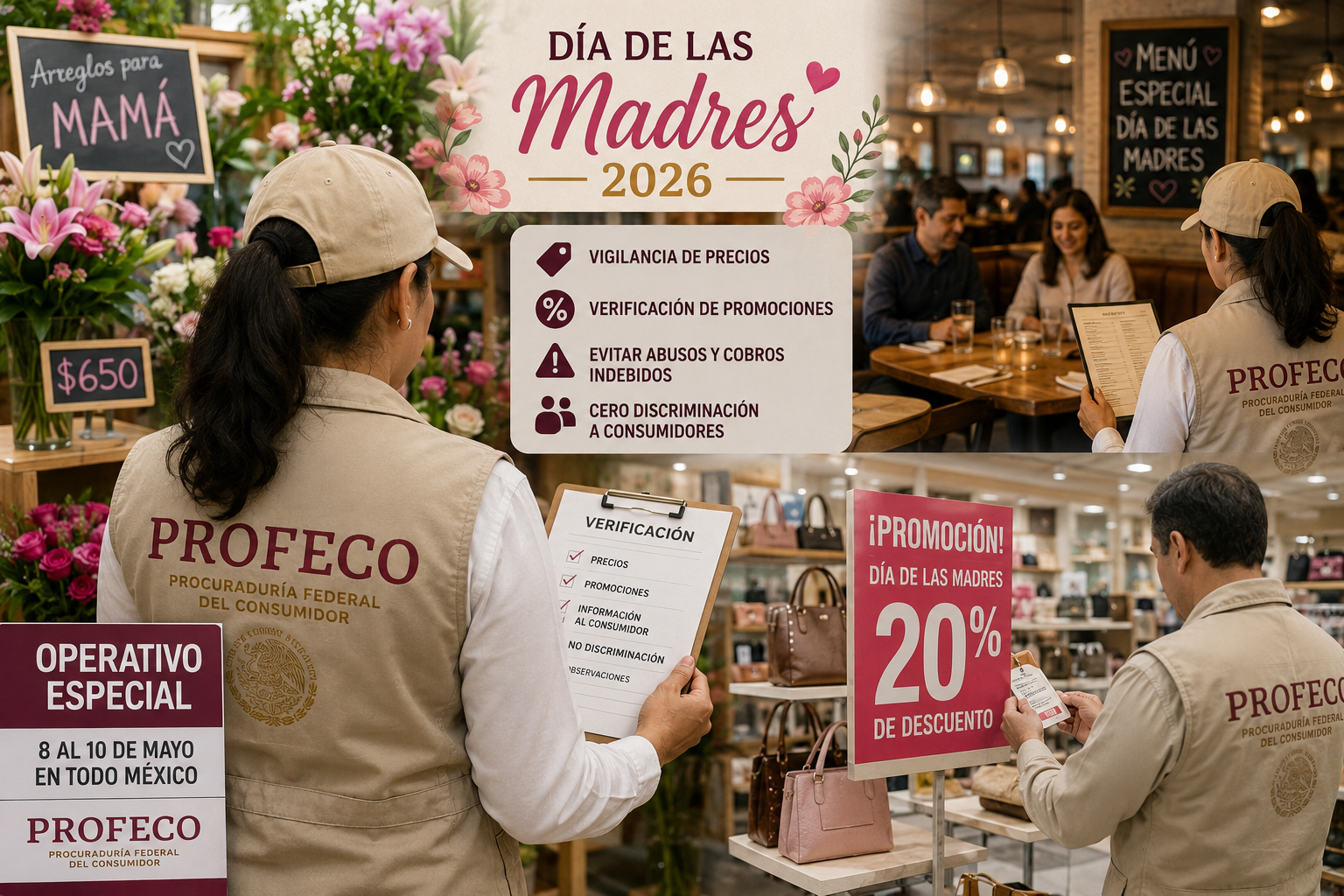 Profeco vigilará comercios por el Día de las Madres 2026