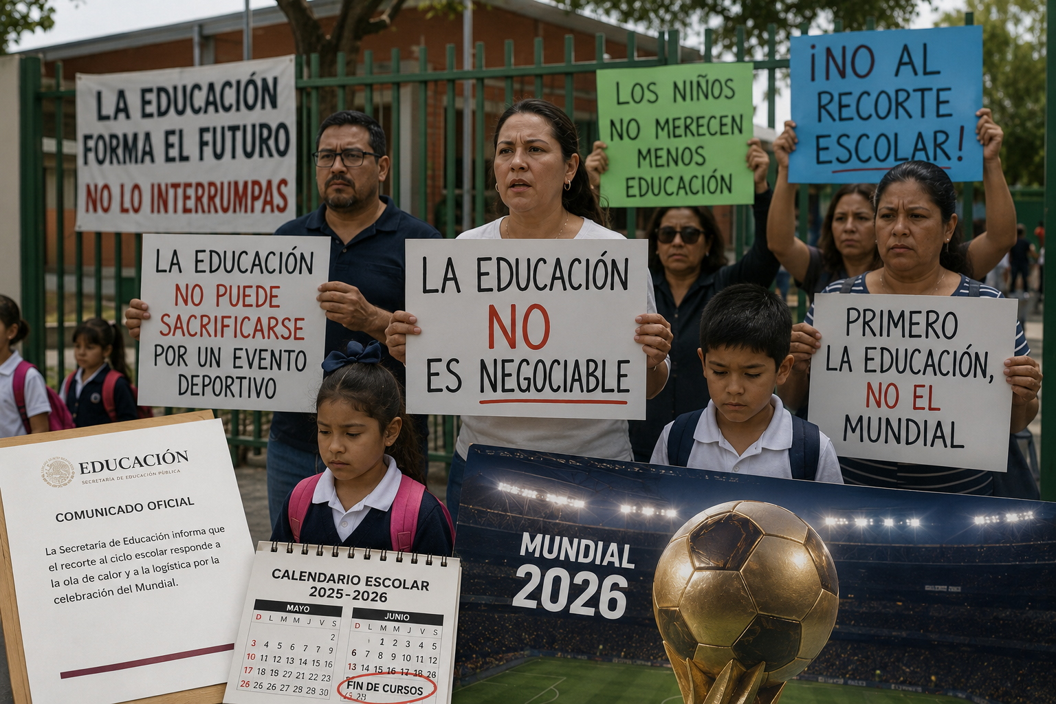 Critican recorte al ciclo escolar por Mundial y ola de calor