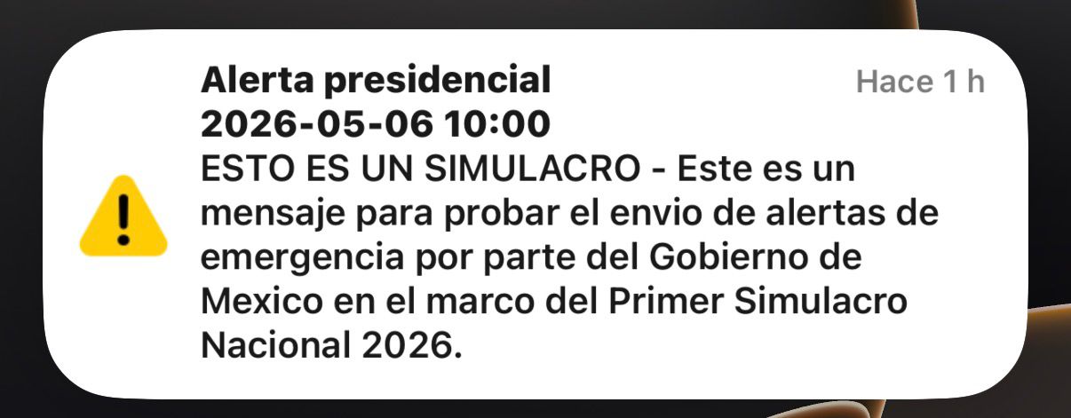 México realiza el Primer Simulacro Nacional 2026 con alerta en celulares