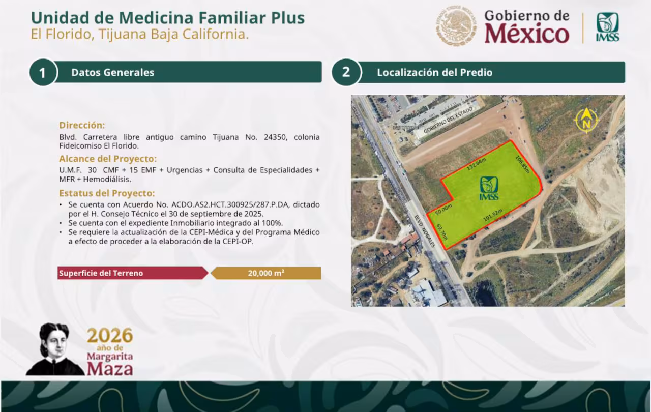 IMSS construirá en Tijuana la unidad médica más grande de Baja California